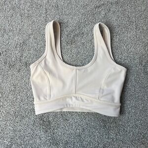 ALLFENIX Sports‎ Bra Womens XS White Scoop Neck Longline Athletic Yoga Gym